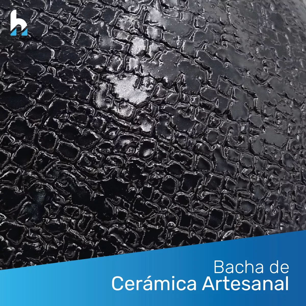 Bacha Apoyo Baño Cerámica Artesanal Vanitory Negra Orgánico Acabado Satinado Color Negro