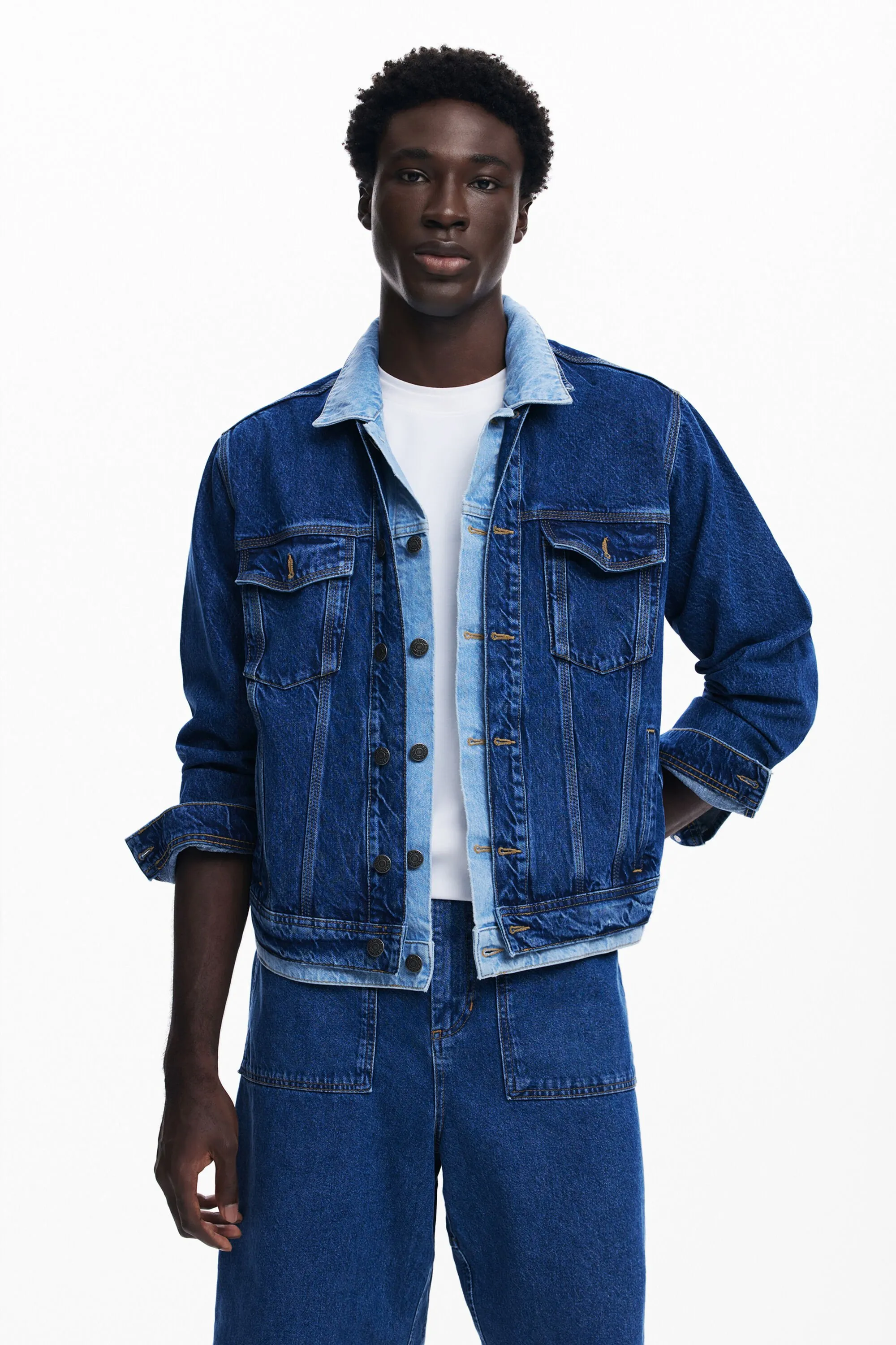 Chaqueta denim patchwork