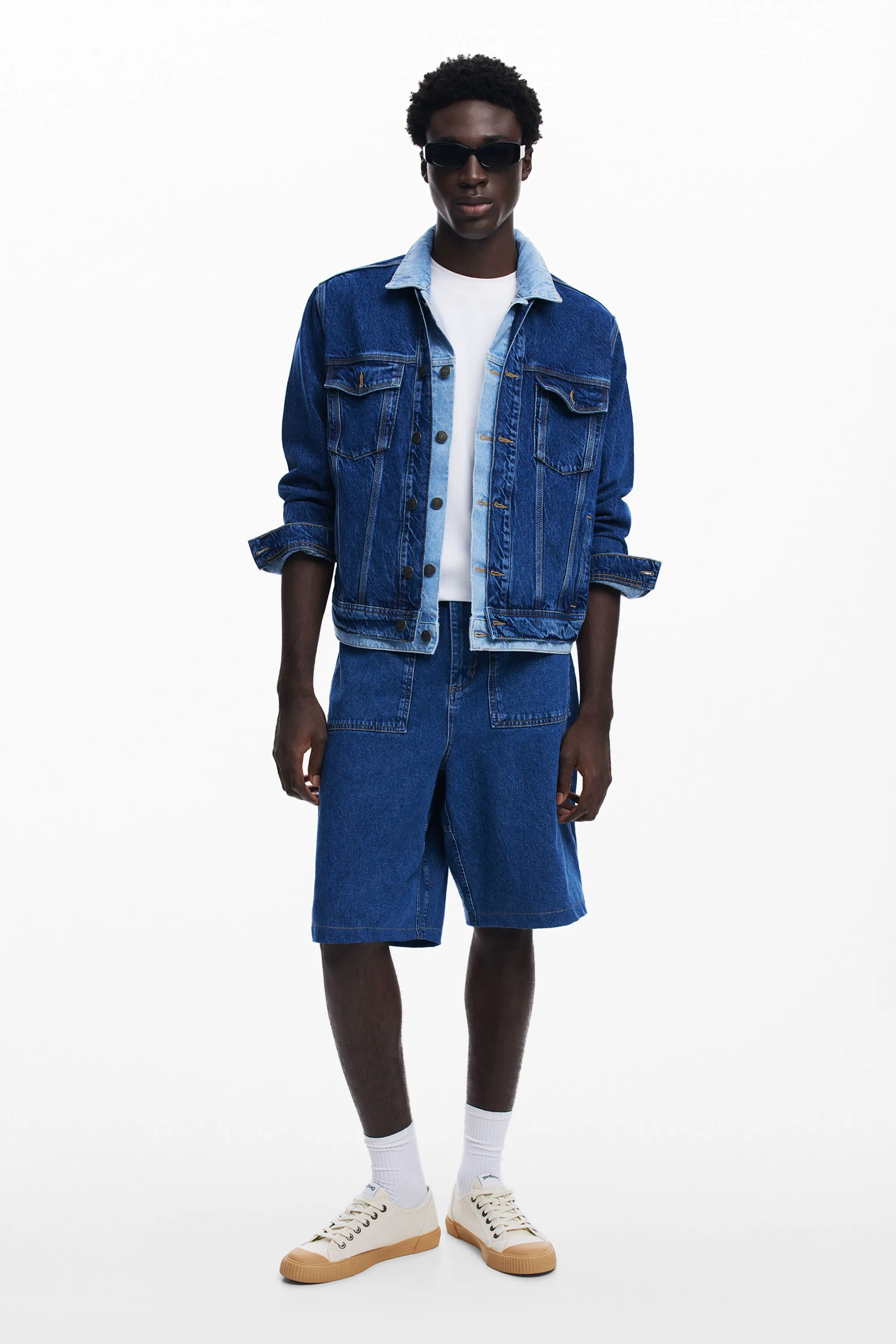 Chaqueta denim patchwork