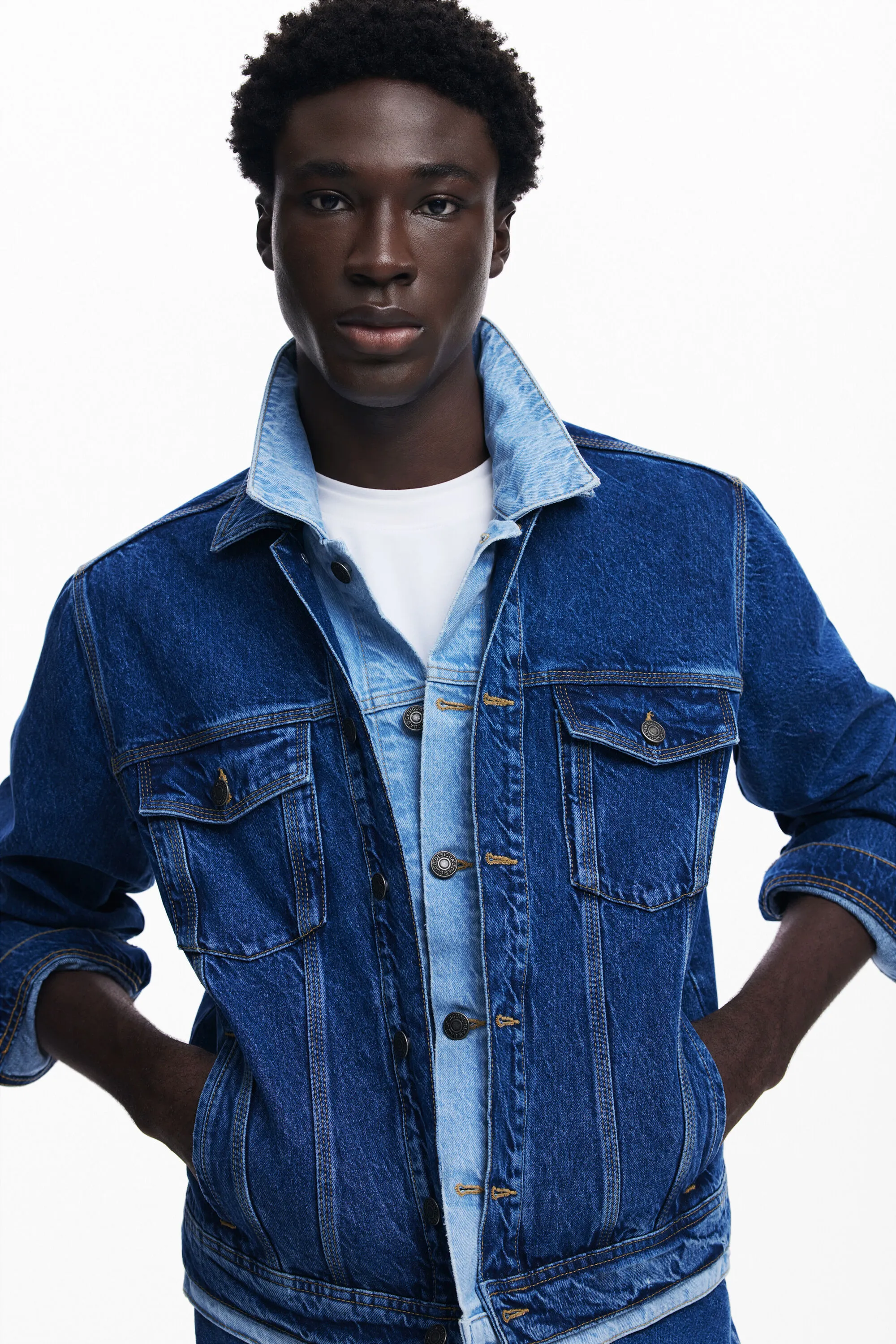 Chaqueta denim patchwork