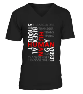 LGBT PRIDE WE ARE HUMAN TSHIRT  lgbt homo gay pride t shirt Camiseta cuello en V Unisex