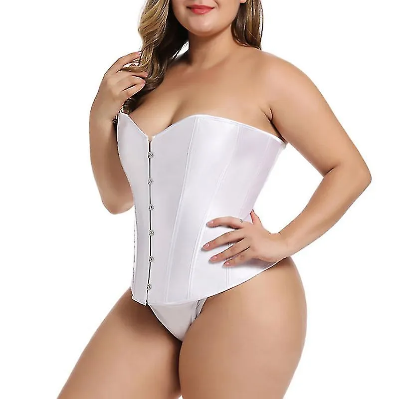 Mimigo Women's Bustier Corset Top Sexy Lingerie Sets Black Satin Waist Cincher