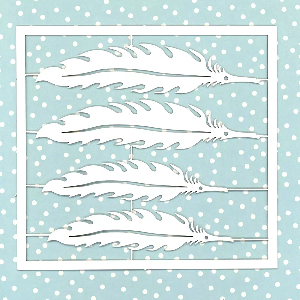Silueta de cartón Cuatro plumas Dayka