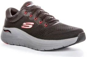 Zapatillas para hombre Skechers Arch Fit 2.0 All Day Comfort Vegan con cordones en azul y rojo